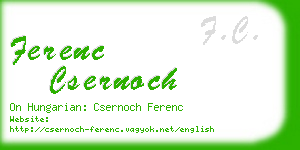 ferenc csernoch business card